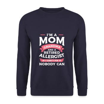 Je suis une grand-mère maman et un allergologue à la retraite si je - Sweat-shirt Unisexe - marine - Devant - Alina (178cm) & Michal (187cm)