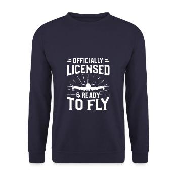 Officially Licensed & Ready To Fly Aviation - Unisex Sweatshirt - navy - Front - Alina (178cm) & Michal (187cm)