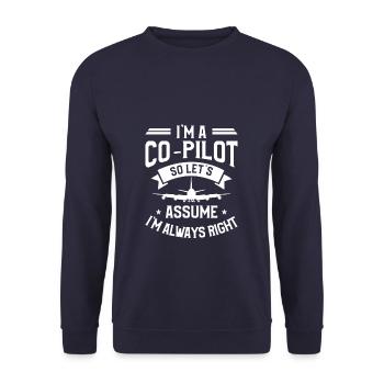Je suis un copilote, alors supposons que j’ai toujours raison - Sweat-shirt Unisexe - marine - Devant - Alina (178cm) & Michal (187cm)