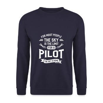 For A Pilot The Sky Is Home Aviation Aviator - Unisex Sweatshirt - navy - Front - Alina (178cm) & Michal (187cm)