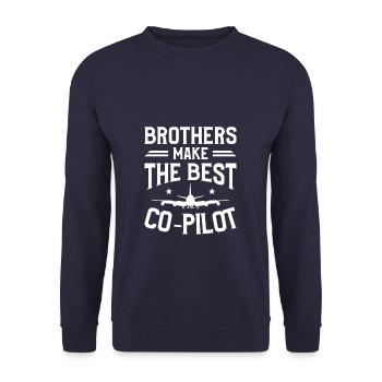 Les frères font le meilleur copilote aviateur d’aviation - Sweat-shirt Unisexe - marine - Devant - Alina (178cm) & Michal (187cm)