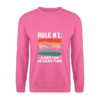 La règle numéro un a toujours un pilote d’avion d’évacuation - Sweat-shirt Unisexe - rose - Devant