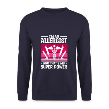 Je suis allergologue et c’est mon super pouvoir - Sweat-shirt Unisexe - marine - Devant - Alina (178cm) & Michal (187cm)