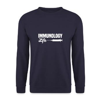 Immunologie Vie Immunologiste Immunologistes - Sweat-shirt Unisexe - marine - Devant - Alina (178cm) & Michal (187cm)