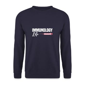 Immunologie Vie Immunologiste Immunologistes - Sweat-shirt Unisexe - marine - Devant - Alina (178cm) & Michal (187cm)
