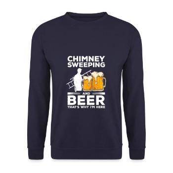 Chimney Sweeping And Beer That's Why I'm Here - Unisex Sweatshirt - navy - Front - Alina (178cm) & Michal (187cm)