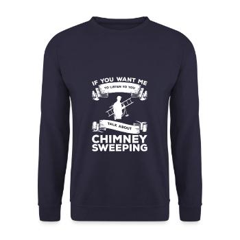 Si tu veux que je t’écoute parler de cheminée - Sweat-shirt Unisexe - marine - Devant - Alina (178cm) & Michal (187cm)