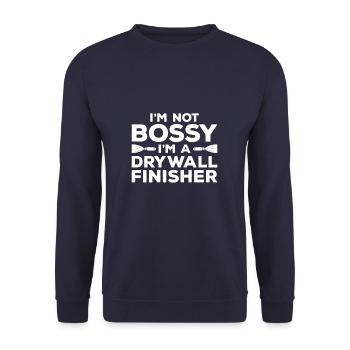 Ich bin nicht herrisch Ich bin ein Trockenbau-Finisher Trockenbau - Unisex Pullover - Navy - Vorne - Alina (178cm) & Michal (187cm)
