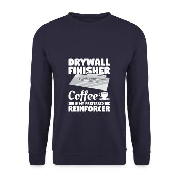 Drywall Finisher Coffee Is My Preferred Reinforcer - Unisex Sweatshirt - navy - Front - Alina (178cm) & Michal (187cm)