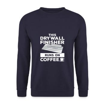 Cette finisseur de cloisons sèches fonctionne sur des cloisons sèches au café - Sweat-shirt Unisexe - marine - Devant - Alina (178cm) & Michal (187cm)