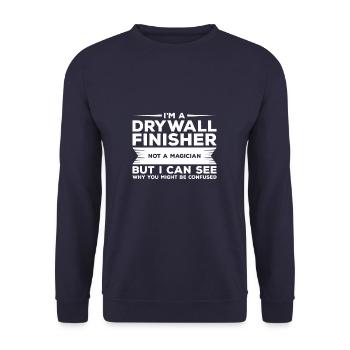Je suis un finisseur de cloisons sèches, pas un magicien Cloisons sèches - Sweat-shirt Unisexe - marine - Devant - Alina (178cm) & Michal (187cm)