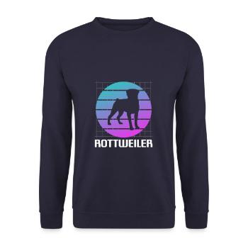 Retro Rottweiler Rottweilers Dog Lover - Unisex Sweatshirt - navy - Front - Alina (178cm) & Michal (187cm)