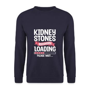 Kidney Stones Recovery Loading Please Wait Surgery - Unisex Sweatshirt - navy - Front - Alina (178cm) & Michal (187cm)