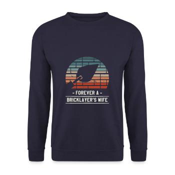 Forever A Bricklayer's Wife Bricklaying Bricklayer - Unisex Sweatshirt - navy - Front - Alina (178cm) & Michal (187cm)