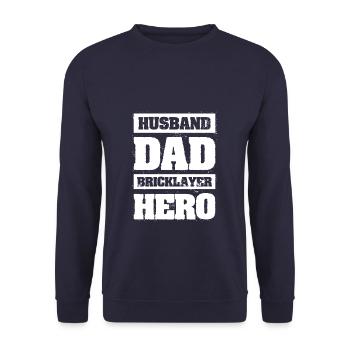 Mari Papa Maçon Héros Maçon Maçon - Sweat-shirt Unisexe - marine - Devant - Alina (178cm) & Michal (187cm)