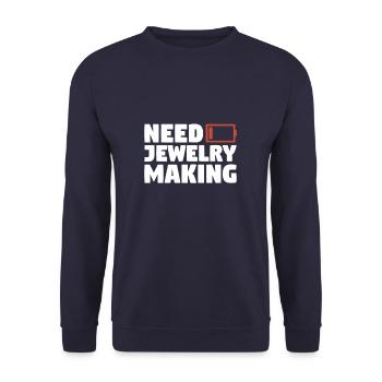 Need Jewelry Making Jeweler - Unisex Sweatshirt - navy - Front - Alina (178cm) & Michal (187cm)