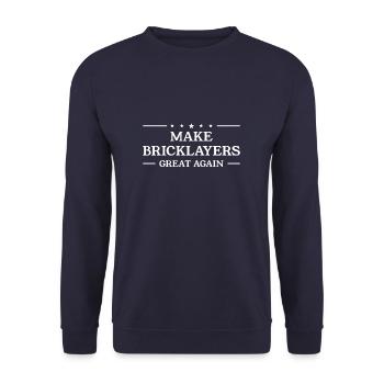 Make Bricklayers Great Again Bricklaying - Unisex Sweatshirt - navy - Front - Alina (178cm) & Michal (187cm)