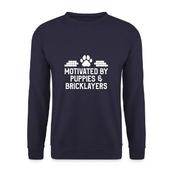 Motivated By Puppies & Bricklayers Bricklaying - Unisex Sweatshirt - navy - Front - Alina (178cm) & Michal (187cm)