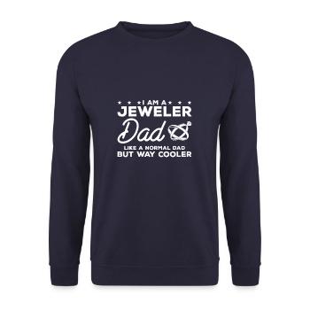 Je suis un père bijoutier comme un père normal mais façon - Sweat-shirt Unisexe - marine - Devant - Alina (178cm) & Michal (187cm)