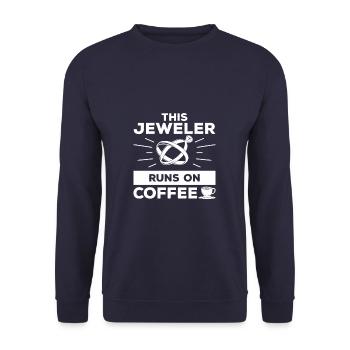 This Jeweler Runs On Coffee Jewelry Making - Unisex Sweatshirt - navy - Front - Alina (178cm) & Michal (187cm)