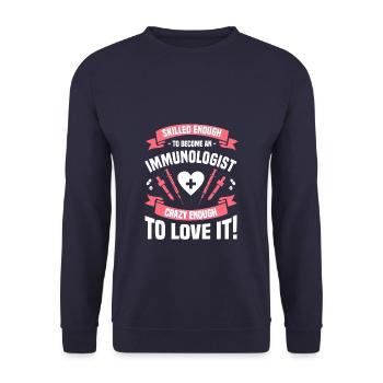 Assez habile pour devenir immunologiste - Sweat-shirt Unisexe - marine - Devant - Alina (178cm) & Michal (187cm)