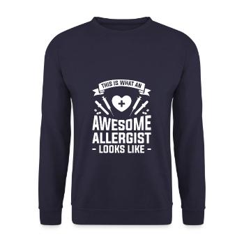 Voici à quoi ressemble un allergologue génial - Sweat-shirt Unisexe - marine - Devant - Alina (178cm) & Michal (187cm)