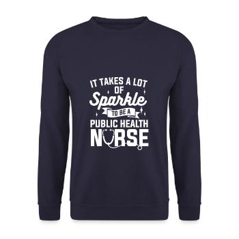 It Takes A Lot Of Sparkle To Be A Public Health - Unisex Sweatshirt - navy - Front - Alina (178cm) & Michal (187cm)