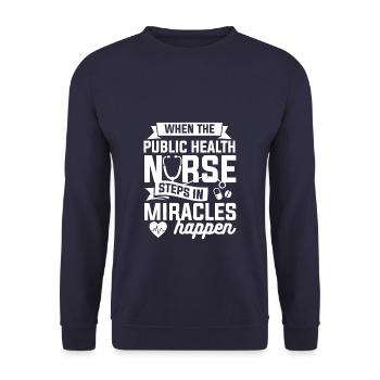 Wenn die Krankenschwester des öffentlichen Gesundheitswesens Wunder vollzieht - Unisex Pullover - Navy - Vorne - Alina (178cm) & Michal (187cm)