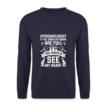 Épidémiologiste Si tu penses que mes mains sont pleines - Sweat-shirt Unisexe - marine - Devant - Alina (178cm) & Michal (187cm)