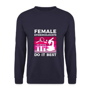 Female Epidemiologists Do It Best Epidemiology - Unisex Sweatshirt - navy - Front - Alina (178cm) & Michal (187cm)