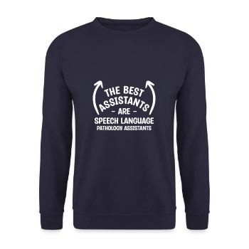 The Best Assistants Are Speech Language Pathology - Unisex Sweatshirt - navy - Front - Alina (178cm) & Michal (187cm)
