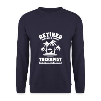 Thérapeute conjugal et familial à la retraite Pas mon problème - Sweat-shirt Unisexe - marine - Devant - Alina (178cm) & Michal (187cm)