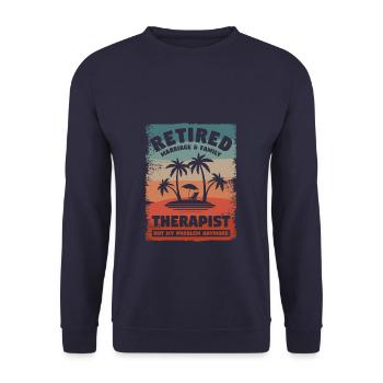 Thérapeute conjugal et familial à la retraite Pas mon problème - Sweat-shirt Unisexe - marine - Devant - Alina (178cm) & Michal (187cm)