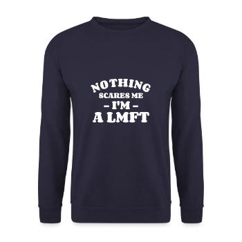 Rien ne me fait peur Je suis un mariage et une famille LMFT - Sweat-shirt Unisexe - marine - Devant - Alina (178cm) & Michal (187cm)