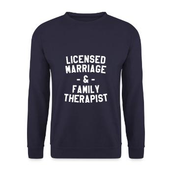 Thérapeute conjugal et familial agréé LMFT - Sweat-shirt Unisexe - marine - Devant - Alina (178cm) & Michal (187cm)
