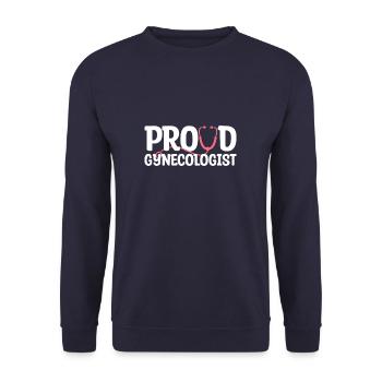 Proud Gynecologist Gynecology OB/GYN - Unisex Sweatshirt - navy - Front - Alina (178cm) & Michal (187cm)