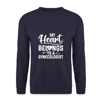 My Heart Belongs To A Gynecologist Gynecology - Unisex Sweatshirt - navy - Front - Alina (178cm) & Michal (187cm)