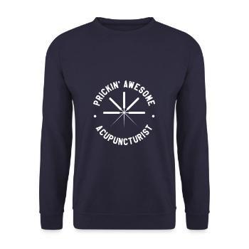 Prickin' Awesome Acupuncturist Acupuncture - Unisex Sweatshirt - navy - Front - Alina (178cm) & Michal (187cm)