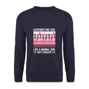 Acupuncture Girl Comme une fille normale mais plus cool - Sweat-shirt Unisexe - marine - Devant - Alina (178cm) & Michal (187cm)