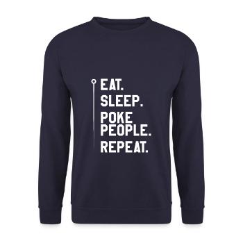 Eat Sleep Poke People Repeat Acupuncture - Unisex Sweatshirt - navy - Front - Alina (178cm) & Michal (187cm)