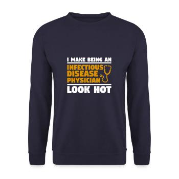 Ich lasse es aussehen, ein Arzt für Infektionskrankheiten zu sein - Unisex Pullover - Navy - Vorne - Alina (178cm) & Michal (187cm)