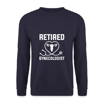 Retired Gynecologist Retirement Gynecology - Unisex Sweatshirt - navy - Front - Alina (178cm) & Michal (187cm)