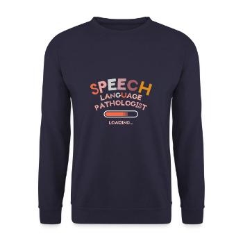 Sprachpathologe SLPA wird geladen - Unisex Pullover - Navy - Vorne - Alina (178cm) & Michal (187cm)