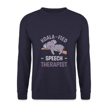 Koala-Fied Logopäde Pathologe SLP - Unisex Pullover - Navy - Vorne - Alina (178cm) & Michal (187cm)