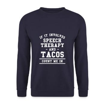 S’il s’agit d’orthophonie et de tacos Count Me - Sweat-shirt Unisexe - marine - Devant - Alina (178cm) & Michal (187cm)