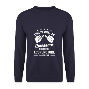 This Is What An AWesome Doctor Of Acupuncture - Unisex Sweatshirt - navy - Front - Alina (178cm) & Michal (187cm)