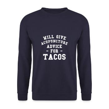 Donnera des conseils d’acupuncture pour les tacos - Sweat-shirt Unisexe - marine - Devant - Alina (178cm) & Michal (187cm)