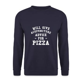 Donnera des conseils d’acupuncture pour la pizza - Sweat-shirt Unisexe - marine - Devant - Alina (178cm) & Michal (187cm)