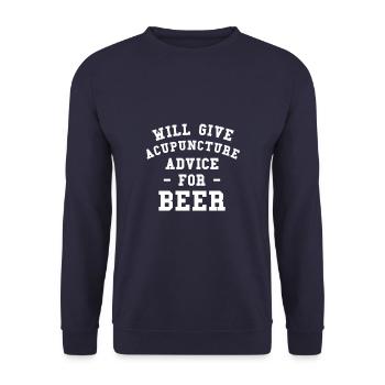 Donnera des conseils d’acupuncture pour la bière - Sweat-shirt Unisexe - marine - Devant - Alina (178cm) & Michal (187cm)