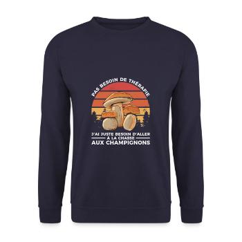 J'ai Juste Besoin D'aller À La Chasse Aux - Sweat-shirt Unisexe - marine - Devant - Alina (178cm) & Michal (187cm)